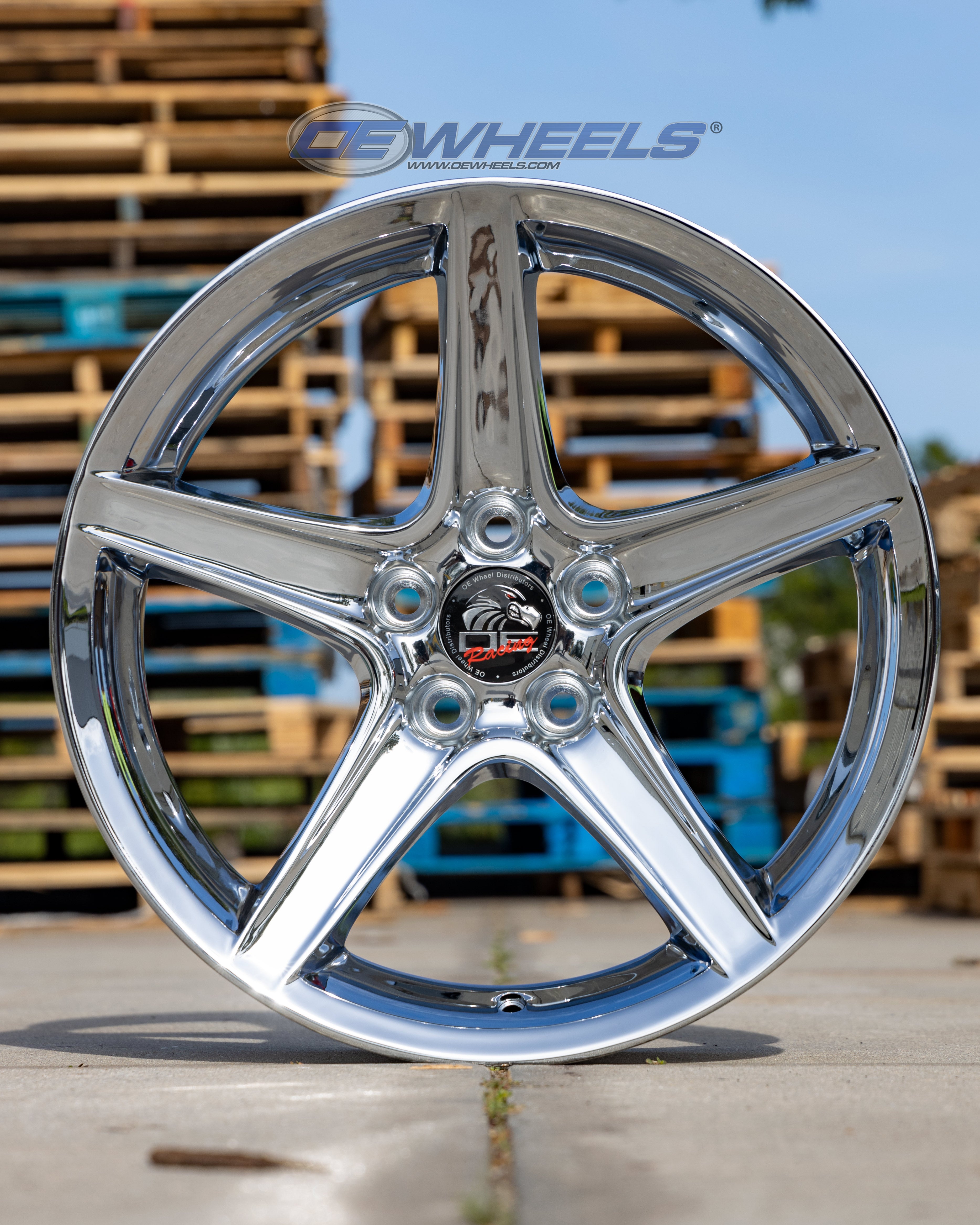 OE Wheels FR06B-18090-5450-24C 18" Replica FR06B fits Ford Mustang Saleen Chrome
