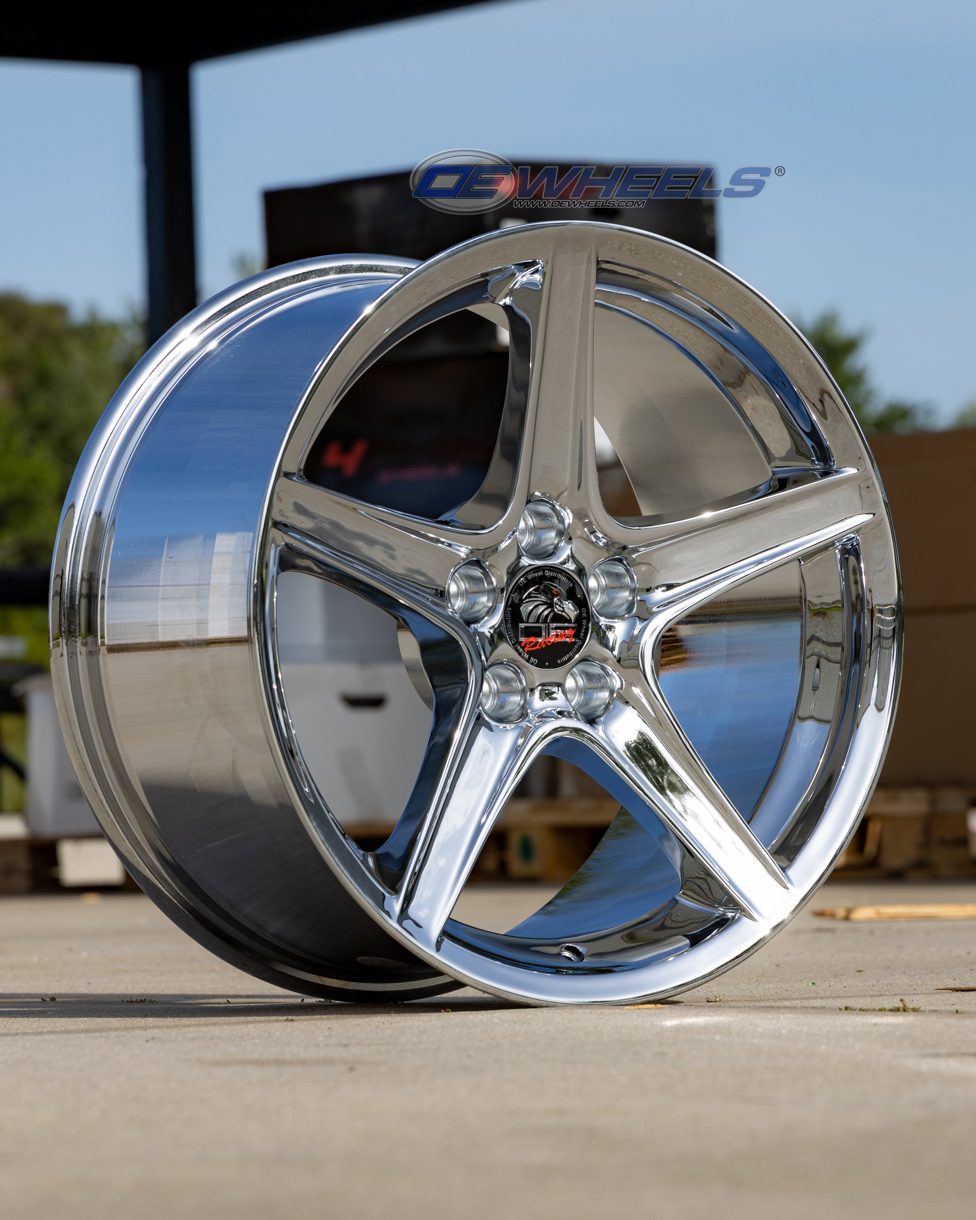 OE Wheels FR06B-18090-5450-24C 18" Replica FR06B fits Ford Mustang Saleen Chrome