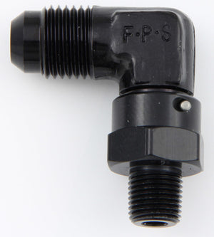 FRAGOLA 499162-BL #6 x 1/8 MPT 90 Deg Swivel Adapter Black