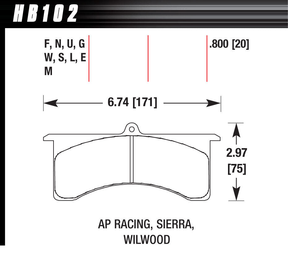 HAWK BRAKE HB102U.800