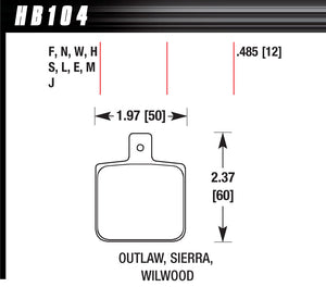 HAWK BRAKE HB104W.485 DL Single/1000 DTC-30