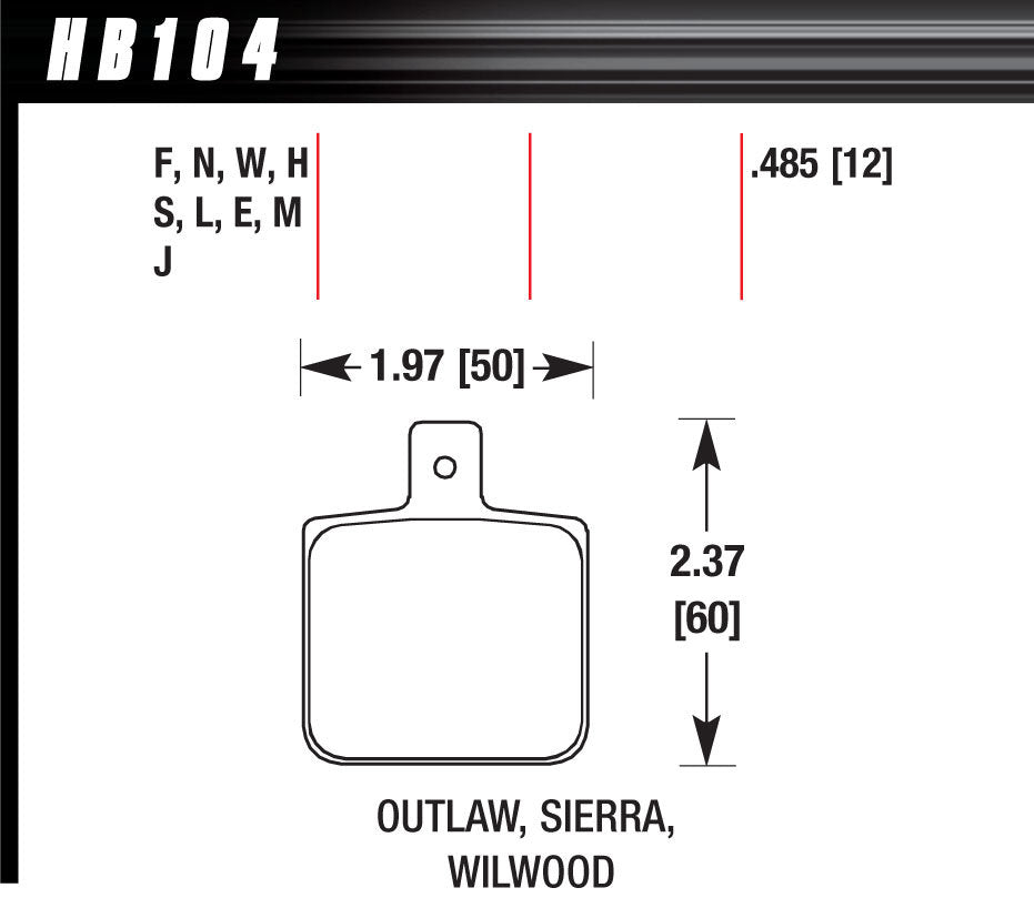 HAWK BRAKE HB104W.485