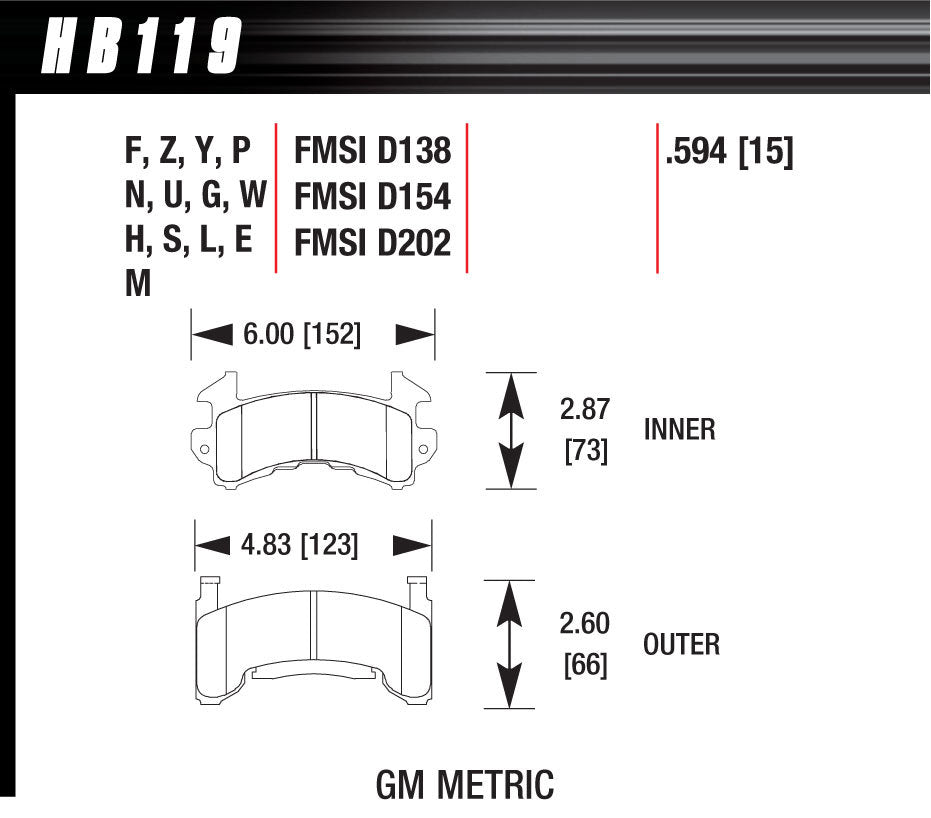 HAWK BRAKE HB119M.594