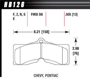 HAWK BRAKE HB126Z.505 Performance Street Brake Pads (4)