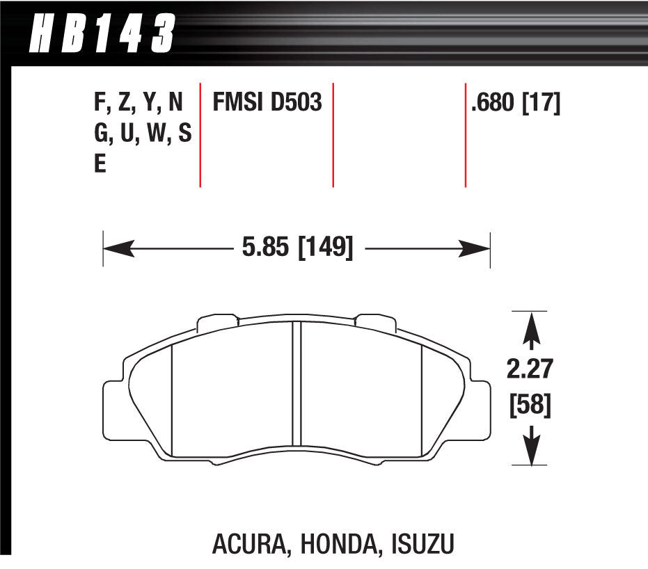 HAWK BRAKE HB143F.680