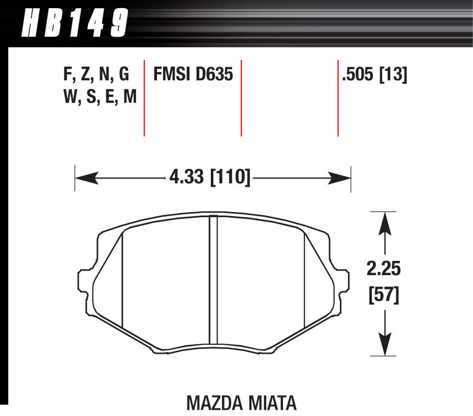 HAWK BRAKE HB149N.505