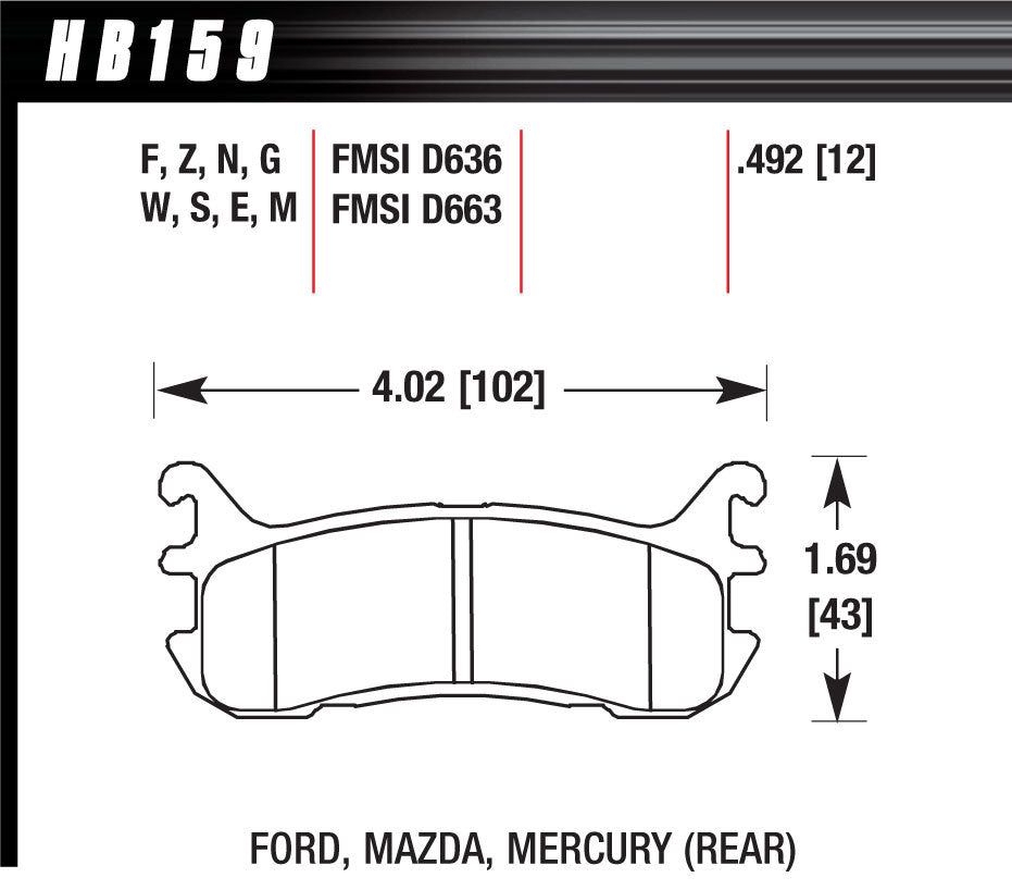 HAWK BRAKE HB159E.492