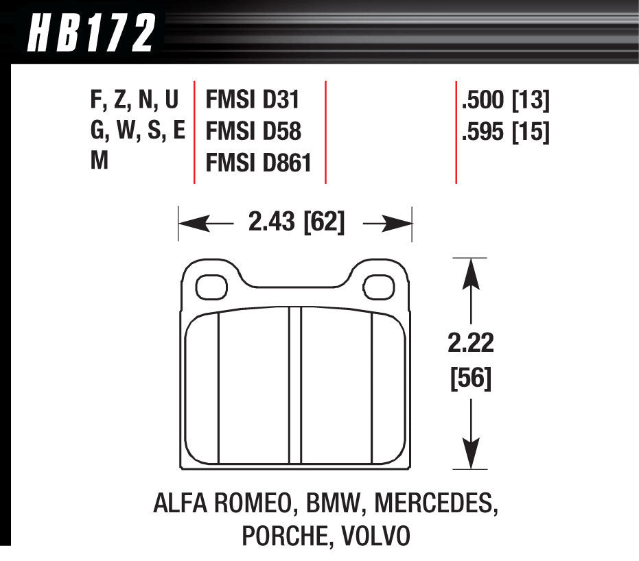 HAWK BRAKE HB172E.595