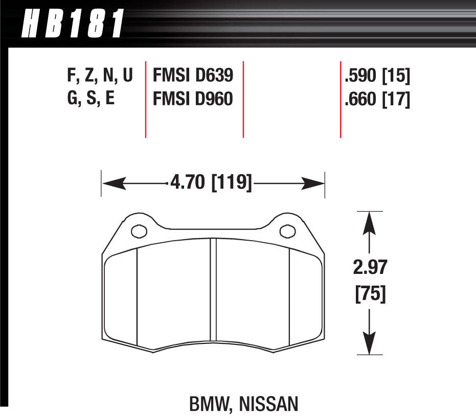 HAWK BRAKE HB181F.660