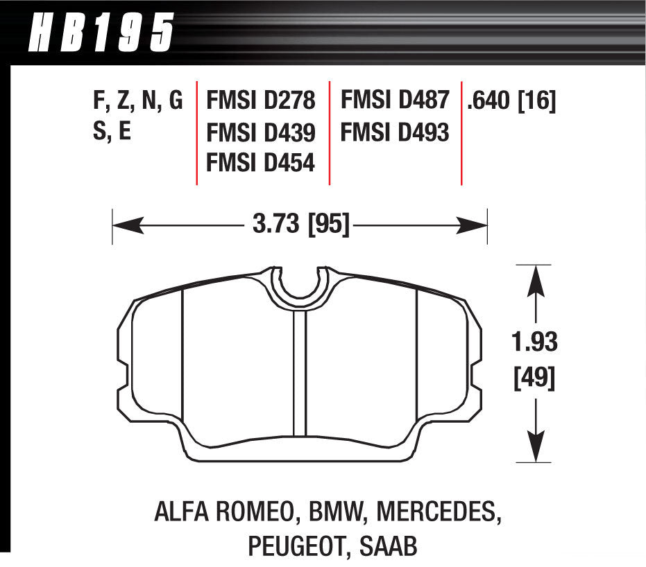 HAWK BRAKE HB195G.640