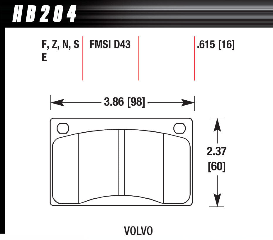 HAWK BRAKE HB204N.615