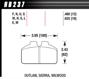 HAWK BRAKE HB237M.480 DL Bridgebolt Black