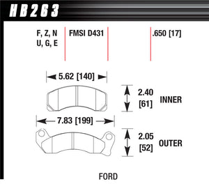 HAWK BRAKE HB263F.650 Performance Street Brake Pads (4)