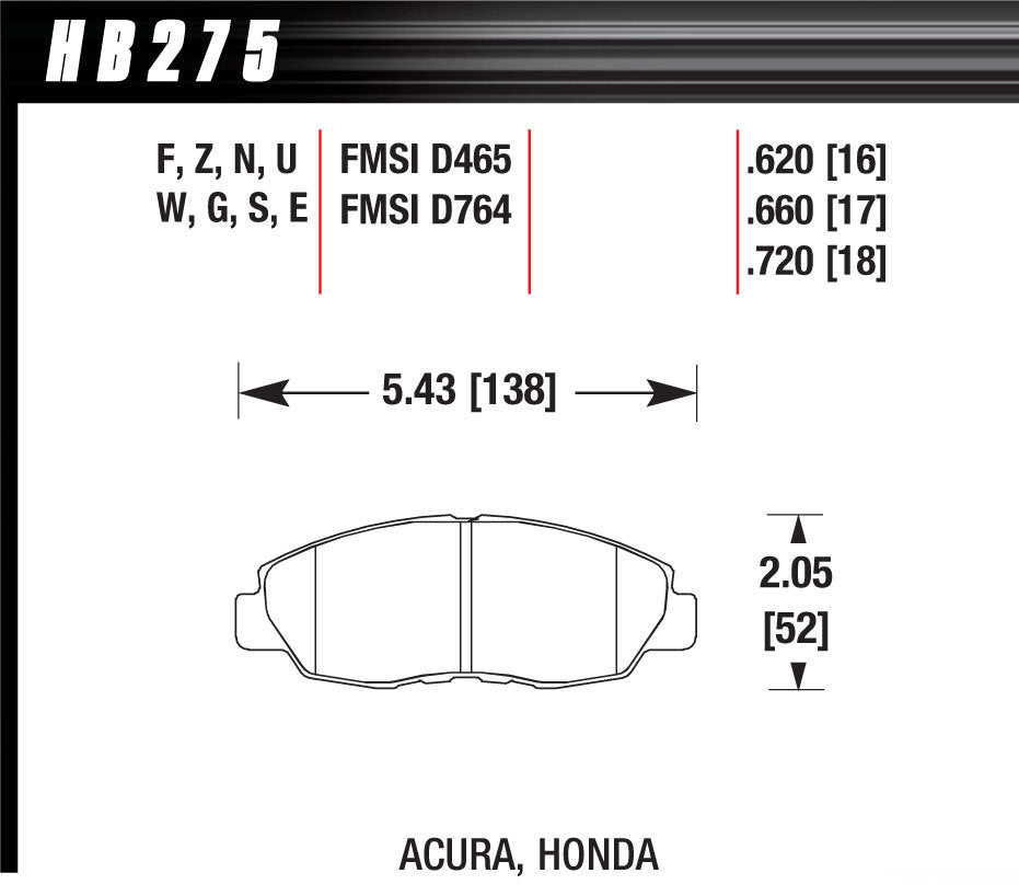 HAWK BRAKE HB275F.620