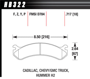 HAWK BRAKE HB322P.717 Performance Street Brake Pads (4)