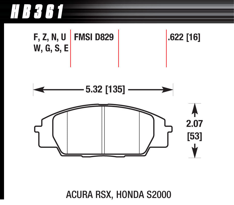 HAWK BRAKE HB361N.622