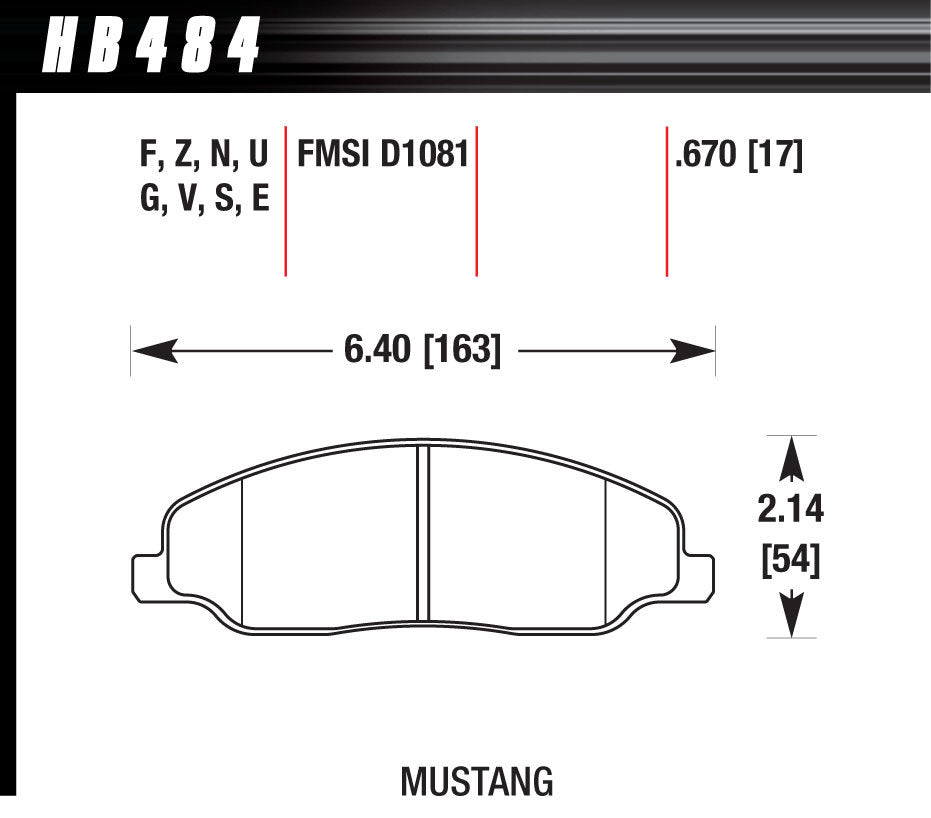 HAWK BRAKE HB484F.670