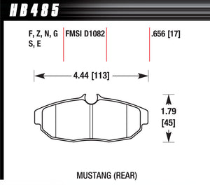 HAWK BRAKE HB485F.656 Performance Street Brake Pads (4)