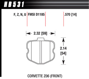 HAWK BRAKE HB531Z.570 2006 fits Corvette ZO6 Perf Ceramic