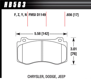 HAWK BRAKE HB563F.656 Performance Street Brake Pads (4)