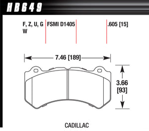 HAWK BRAKE HB649Z.605 Brake Pads fits GM / Dodge Front Ceramic