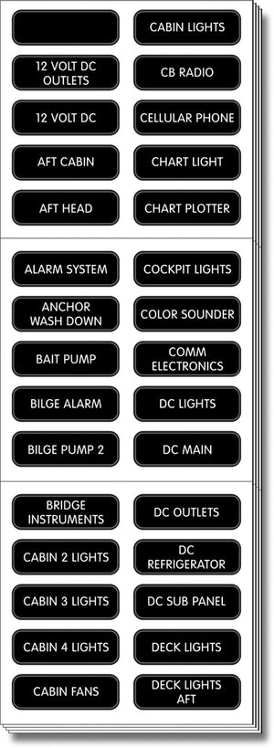 BLUE SEA 8039-BSS LABEL KIT DC PANEL EXTENDED