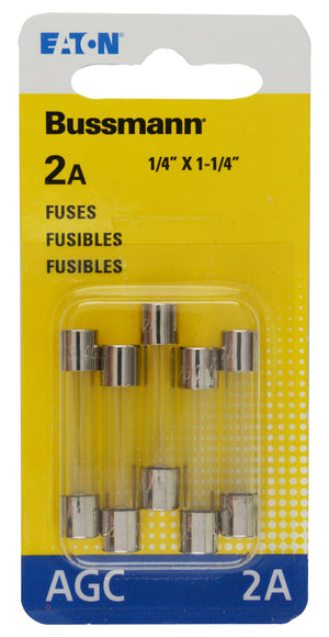 BUSSMANN BP/AGC-2-RP 5PK BP/AGC2 FUSES