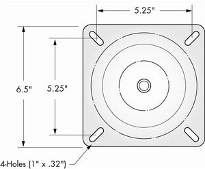 ATTWOOD 1002-S SEAT MOUNT W/O SPRING