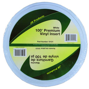 JR PRODUCTS 10121 100' VINYL INSERT WHT