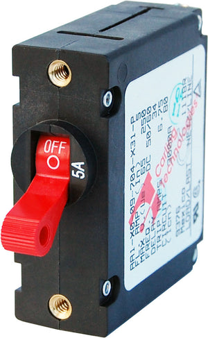 BLUE SEA 7201-BSS CIRCUIT BREAKER AA1TOGGLE 5A RED