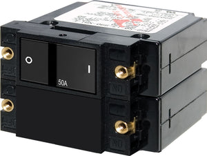 BLUE SEA 7417-BSS CIRCUIT BREAKER A2 FLAT ROCKER 50A