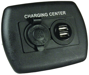 JR PRODUCTS 15095 USB CHARGNG CNTR BLACK