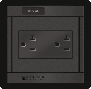 BLUE SEA 1479-BSS PANEL 360 120VAC DUAL OUTLET