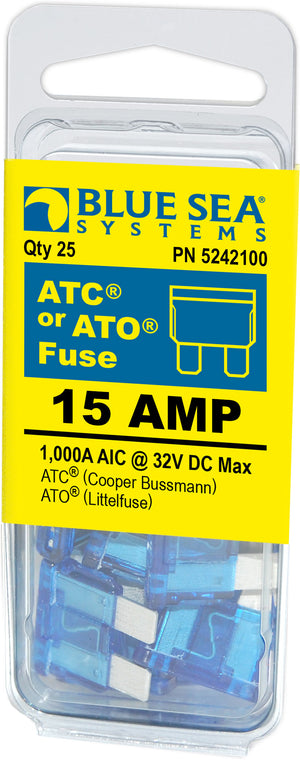 BLUE SEA 5242100-BSS FUSE ATO/ATC 15A PACK 25