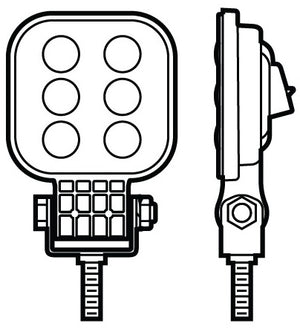 PETERSON MFG M905-MV-BT2 LED WK LGT SQR PED MNT HARDWIRED W/