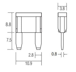 LITTELFUSE MIN25BP MINI FUSE 5 CDS/PACK 25A
