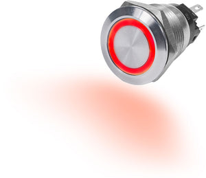 BLUE SEA 4162-BSS SWITCH BUTTON SS 10A OFF-ON RED