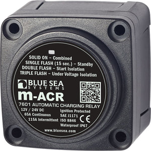 BLUE SEA 7601-BSS SOLENOID M SERIES 65A 12/24V ACR