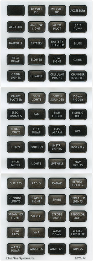 BLUE SEA 8214-BSS LABEL KIT DC H2O COMPACT BLK