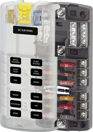 BLUE SEA 5032-BSS FUSE BLOCK STBLADE DUAL12