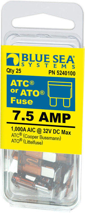 BLUE SEA 5240100-BSS FUSE ATO/ATC 7.5A PACK 25