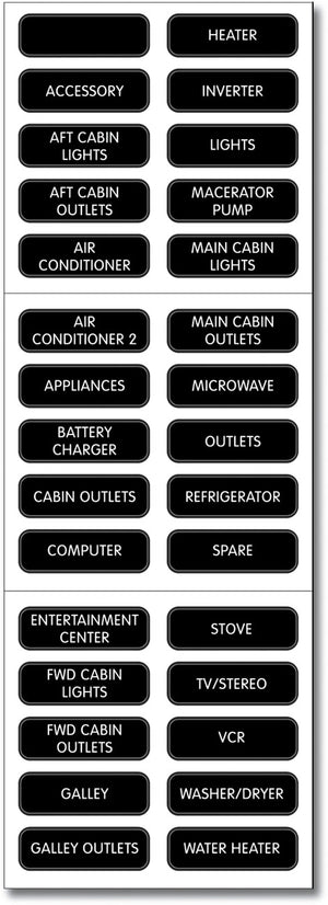 BLUE SEA 8031-BSS LABEL KIT AC PANEL BASIC