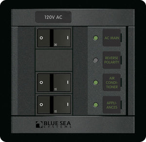 BLUE SEA 1214-BSS PANEL 360 120VAC 2POS W/MAIN FR