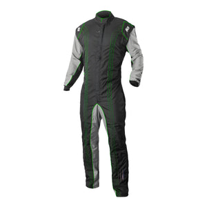 K1 RACEGEAR 10-GK2-V-6XS Suit Karting GK2 Youth 6X-Small Black/Green