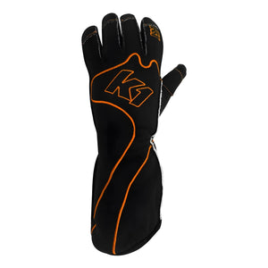K1 RACEGEAR 13-RS1-O-M Gloves Karting Adult RS1 Medium Black/Orange