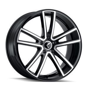 KRAZE KR190-22812BM38 KRAZE LUSSO KR190 GLOSS BLACK MACHINED 22X8.5 5-120 38MM
