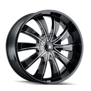 MAZZI 374-24952B MAZZI ROLLA 374 GLOSS BLACK MILLED 24X9.5 5-127/5-139.7 18MM
