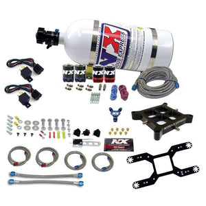 NITROUS EXPRESS 66042-10 4150 Dual Stage Billet Crossbar Kit w/10lb Bott