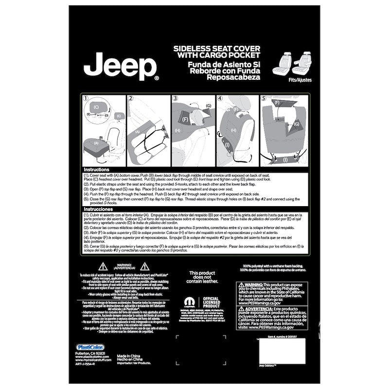 PLASTICOLOR 008597R01 fits JEEP SEAT CVOER