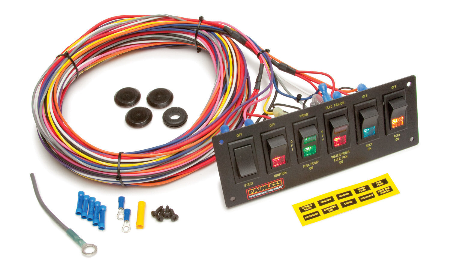 PAINLESS WIRING 50406 6-Switch Lighted Rocker Switch Panel